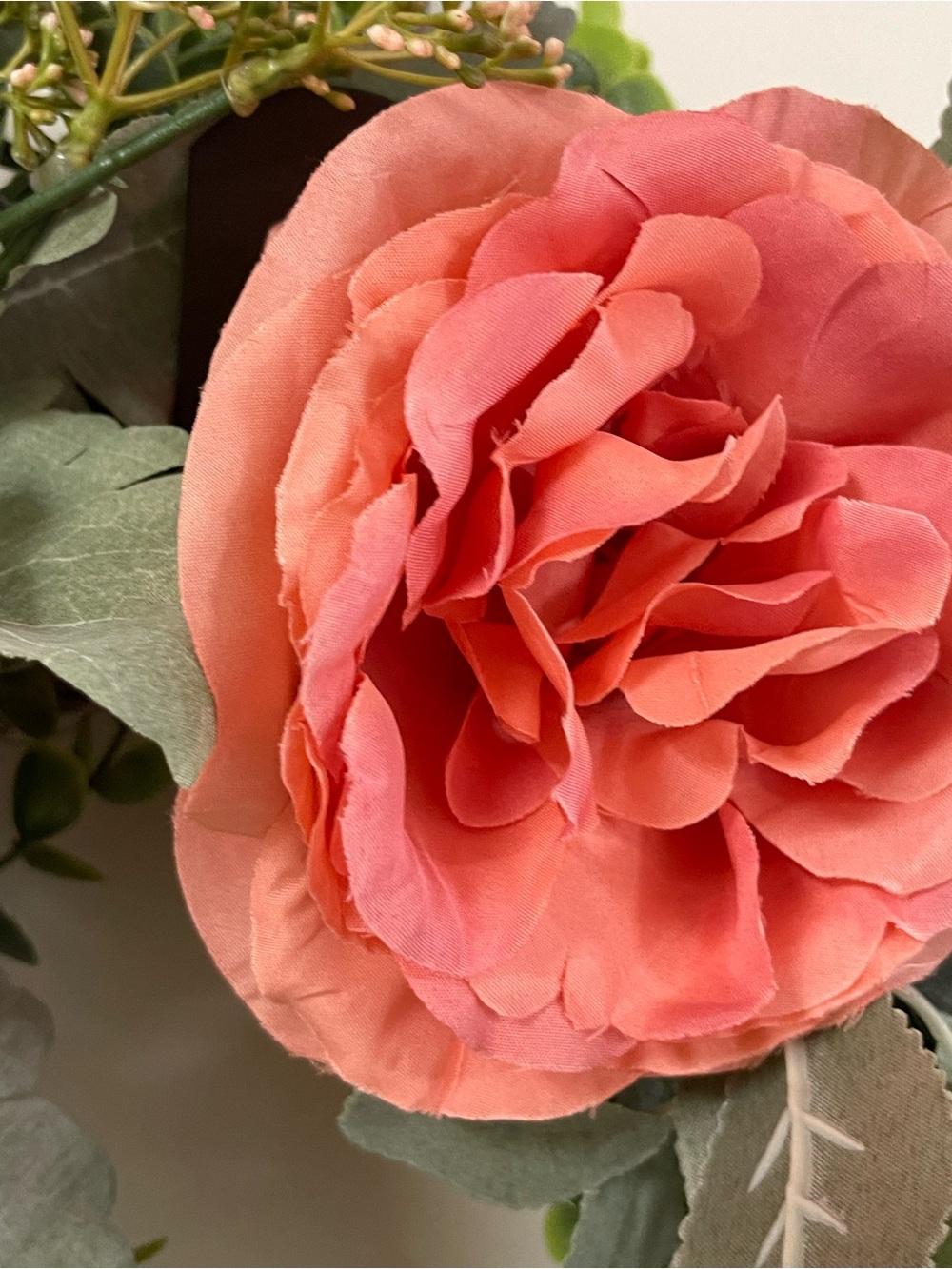 Orange Rose Ranunculus Wreath - Picture 7 of 11